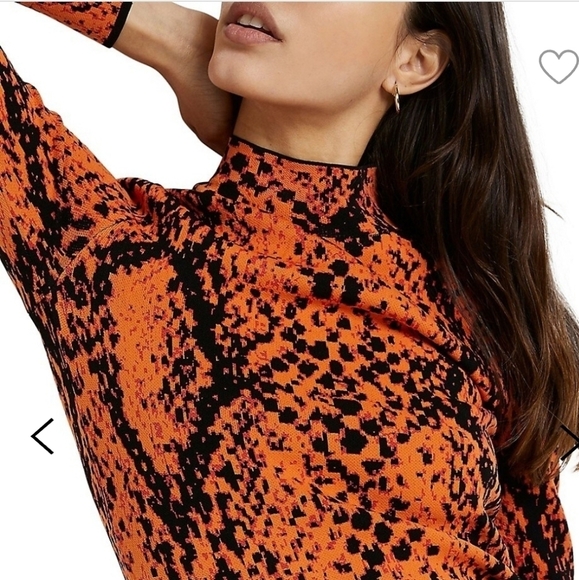 NWT River Island Snake-Print Highneck Top sz 6 - Picture 4 of 8